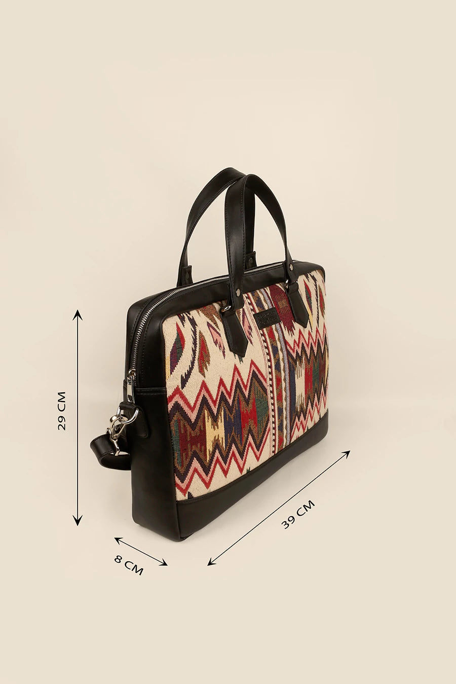15 inch Ross Handloom Office Laptop Bag for men & women Cappuccino measurement