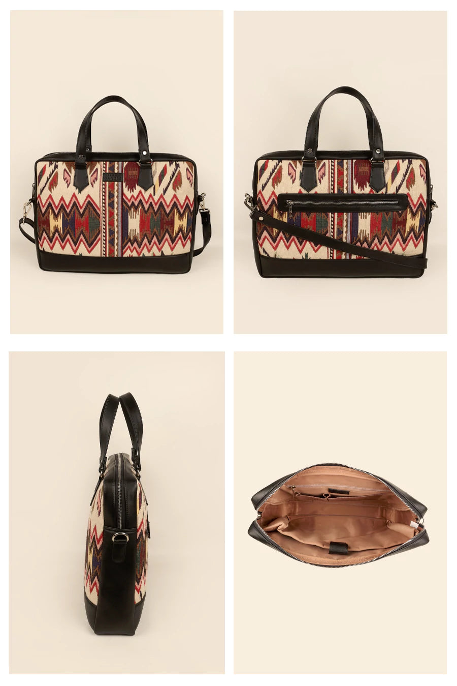 15 inch Ross Handloom Office Laptop Bag for men & women Cappuccino details