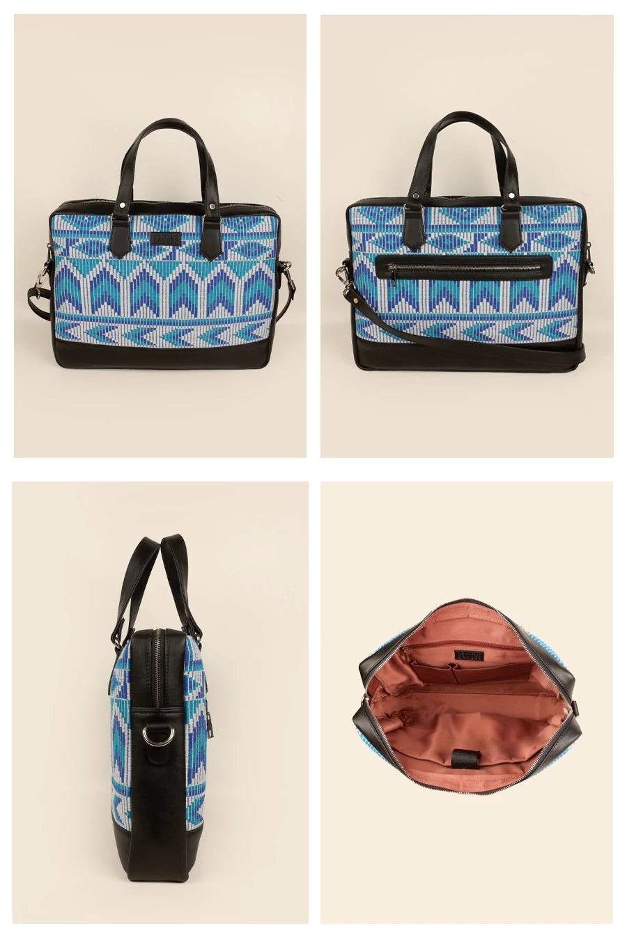 15 inch Ross Handloom Office Laptop Bag for men & women blue details