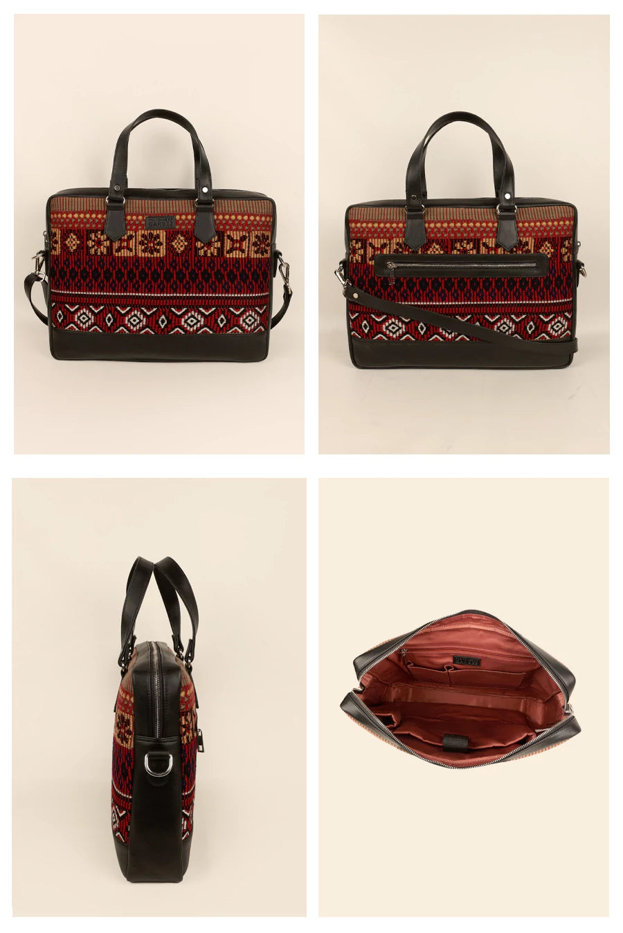 15 inch Ross Handloom Office Laptop Bag for men & women brown details