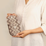 Women Handloom Wallet Organizer Brown Chevron Model 1