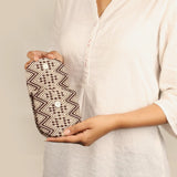 Women Handloom Wallet Organizer Brown Chevron Model 1