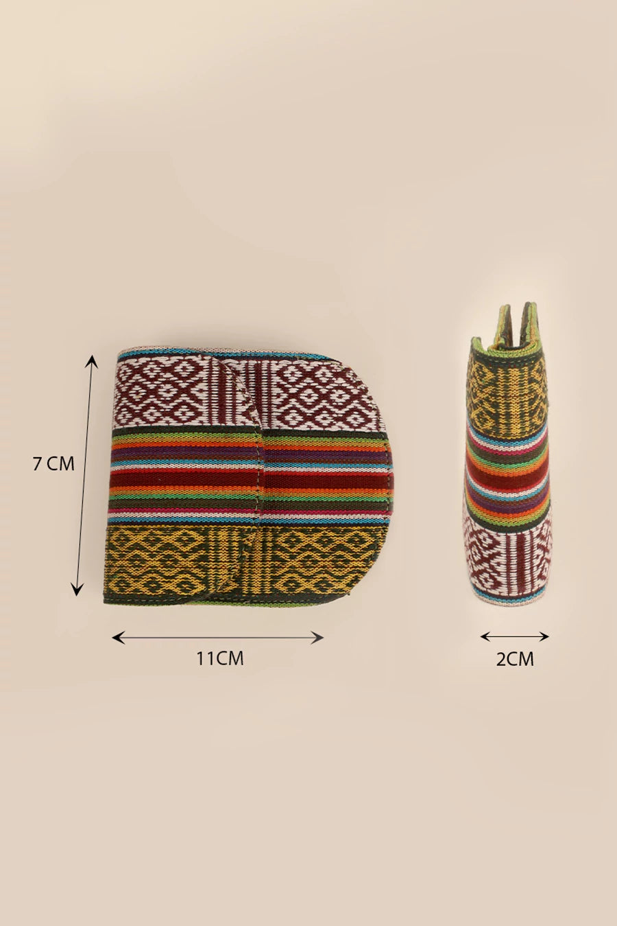 Handloom Women Wallet / Purse Organizer Carmel Measurement