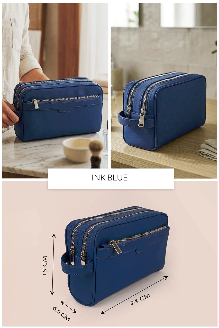 The Vegan Leather Travel Toiletry Pouch THE HOUSE OF GANGES