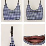 Katie Medium Shoulder Bag Handloom Checkered Details