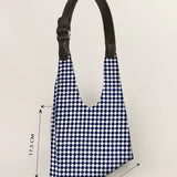 Katie Medium Shoulder Bag Handloom Checkered Measurement