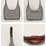Katie Medium Shoulder Bag Handloom Brown Chevron Details