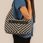 Katie Medium Shoulder Bag Handloom Jet Black Model 1