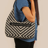 Katie Medium Shoulder Bag Handloom Jet Black Model 1
