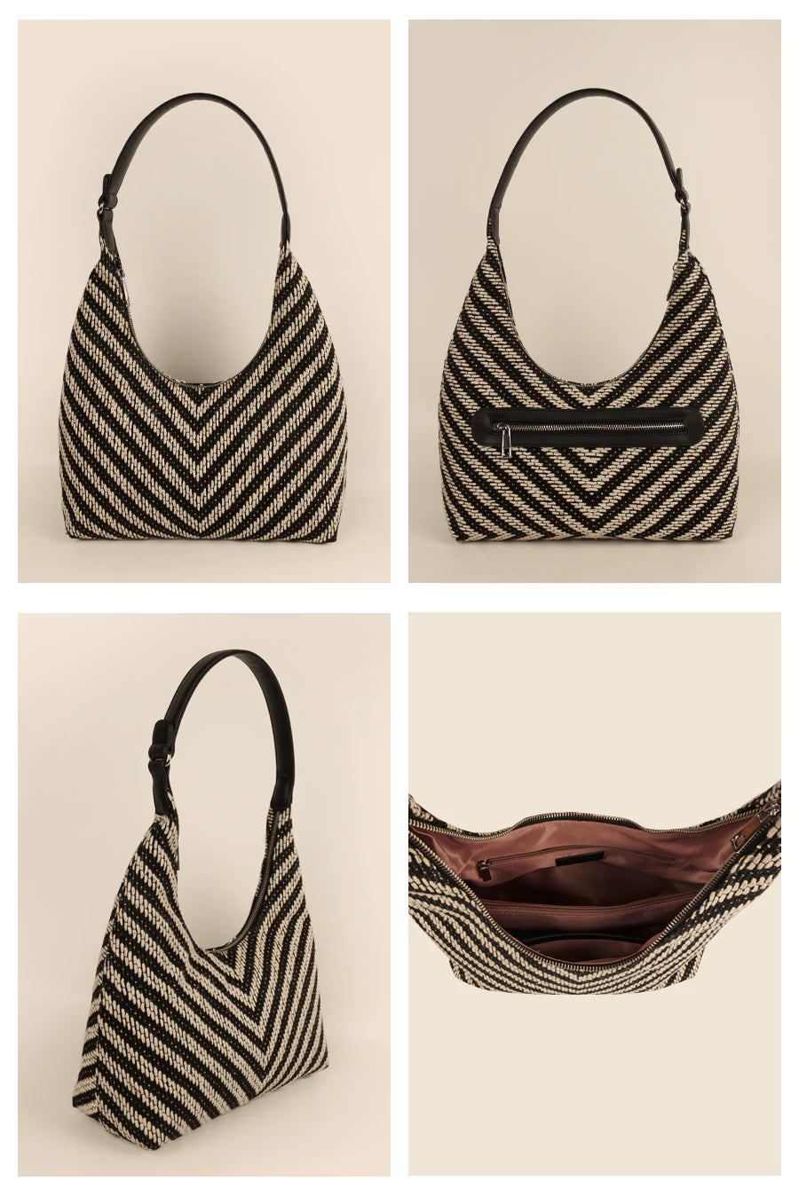 Katie Medium Shoulder Bag Handloom Jet Black Details