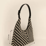 Katie Medium Shoulder Bag Handloom Jet Black Measurement