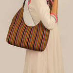 Katie Medium Shoulder Bag Handloom Lilac Model 2