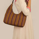 Katie Medium Shoulder Bag Handloom Lilac Model 2