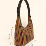 Katie Medium Shoulder Bag Handloom Lilac Measurement
