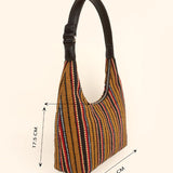 Katie Medium Shoulder Bag Handloom Lilac Measurement