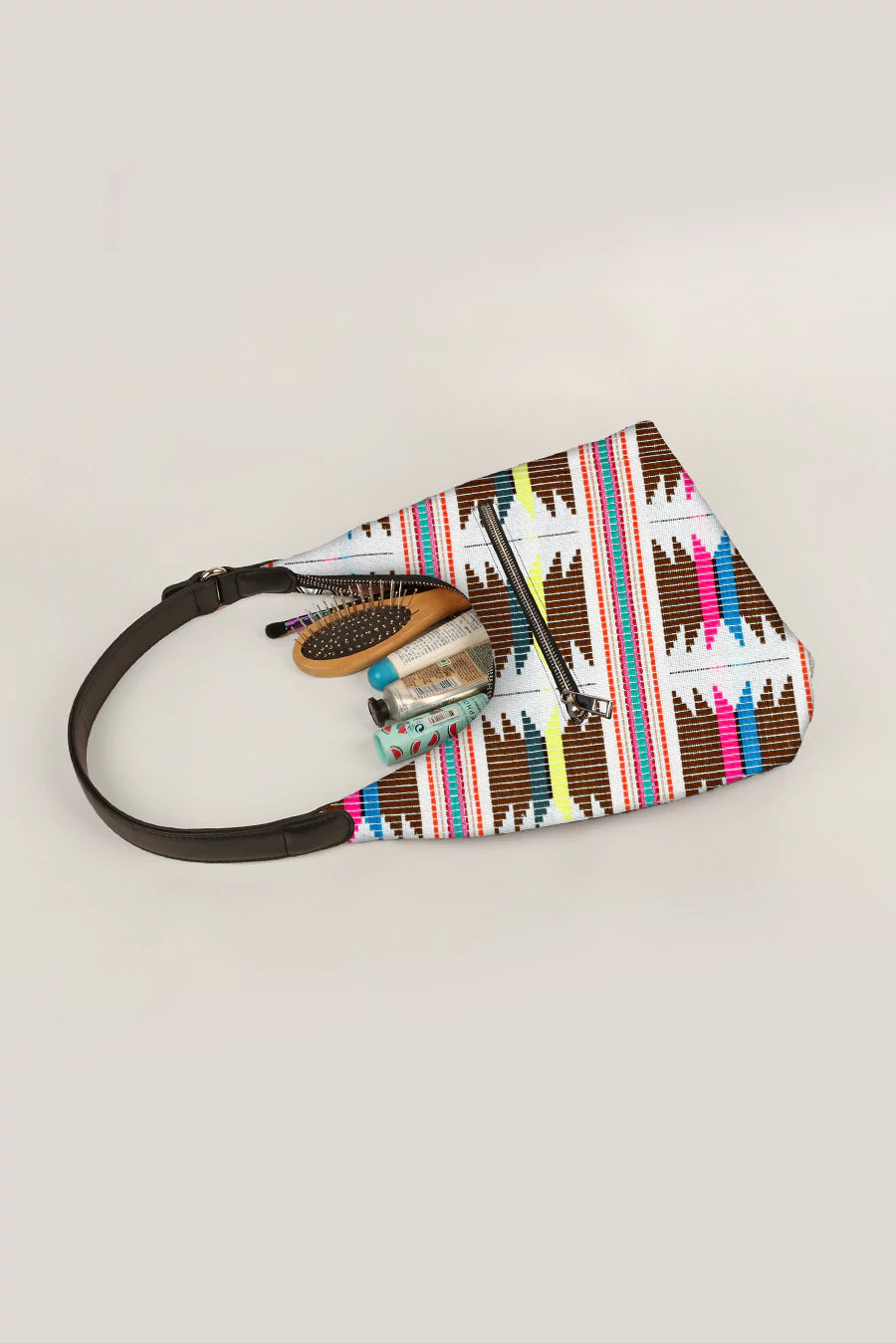 Katie Medium Shoulder Bag Handloom Ruching Lifestyle