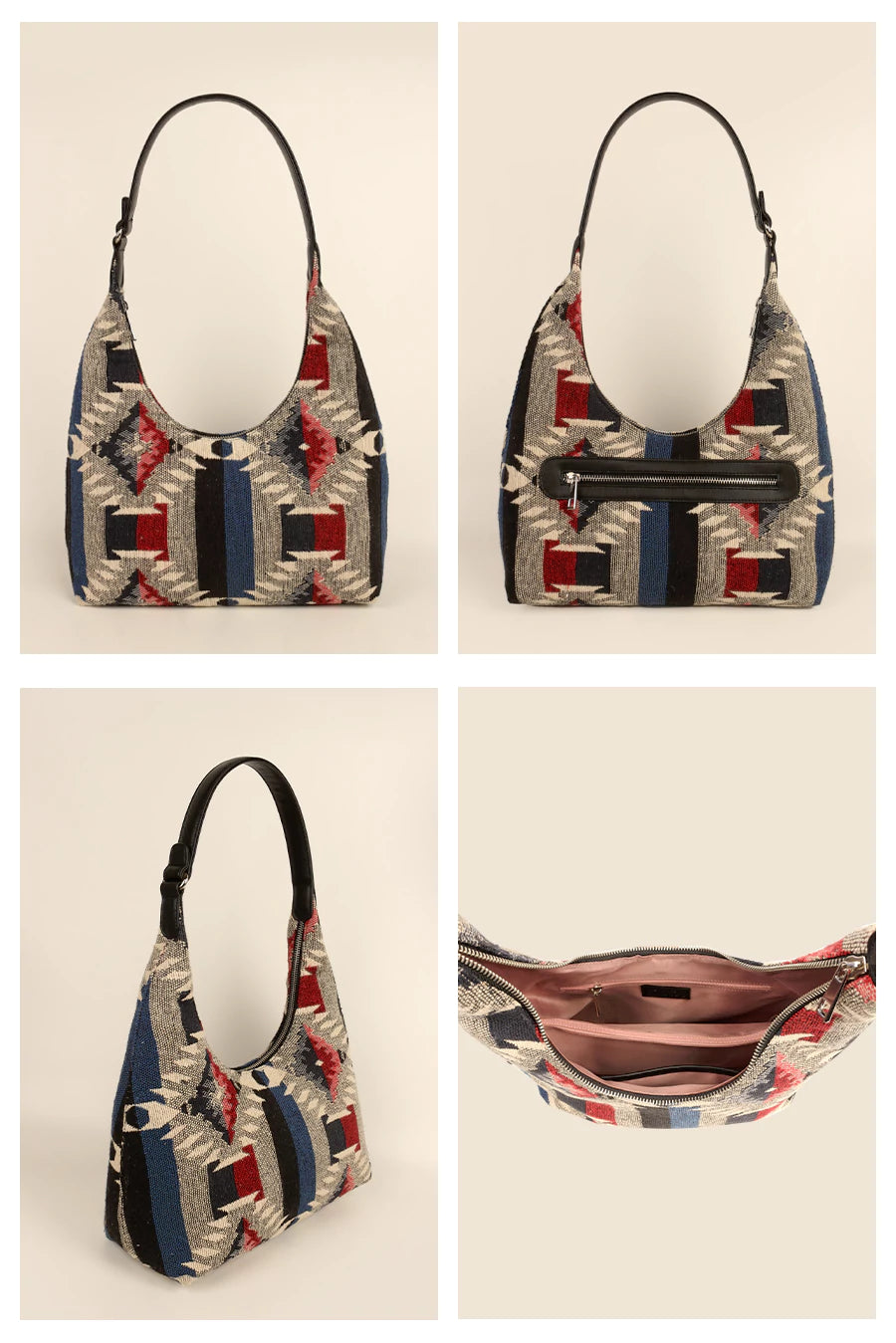 Katie Medium Shoulder Bag Handloom Azure Details