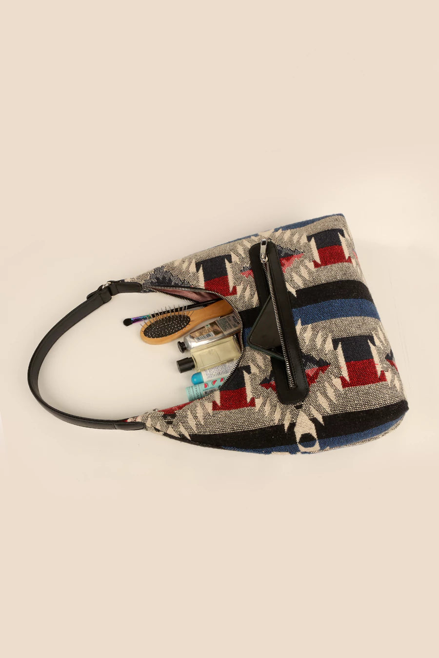 Katie Medium Shoulder Bag Handloom Azure Lifestyle