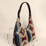 Katie Medium Shoulder Bag Handloom Azure Measurement
