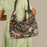 Katie Medium Shoulder Bag Handloom Cadet Model 3