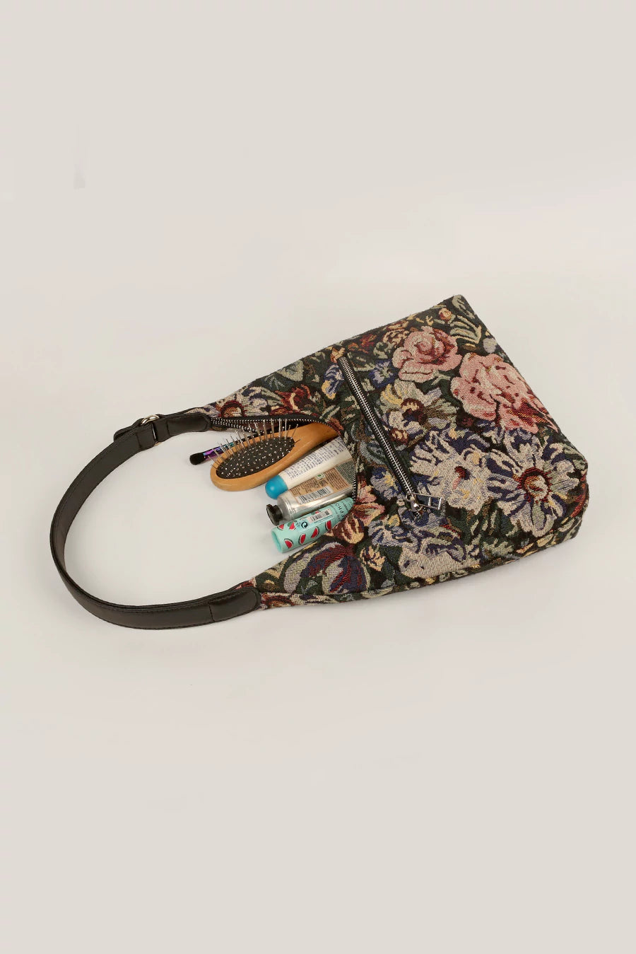 Katie Medium Shoulder Bag Handloom Cadet Lifestyle