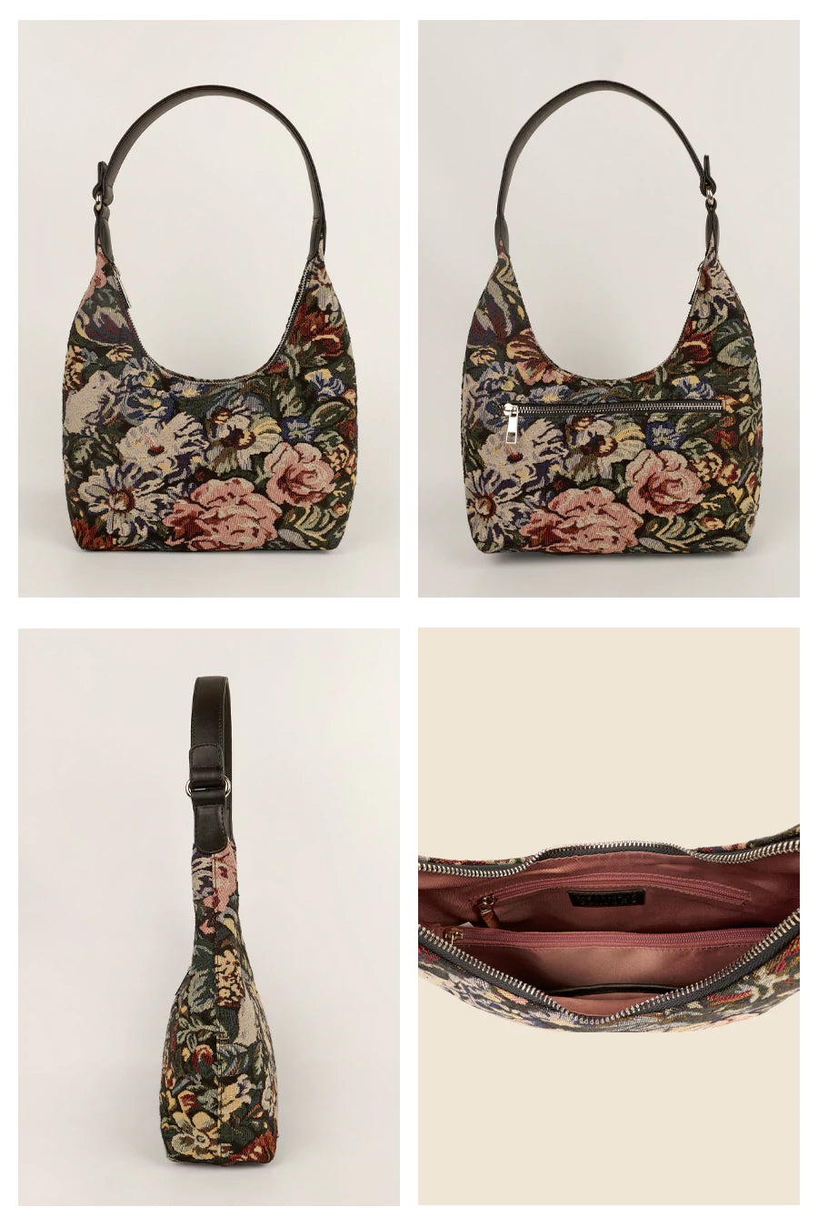 Katie Medium Shoulder Bag Handloom Cadet Details