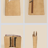 Cruelty Free unisex wallet and cardholder beige details
