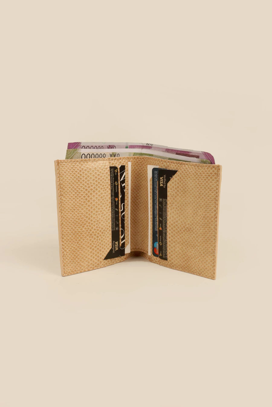 Cruelty Free unisex wallet and cardholder beige lifestyle 1
