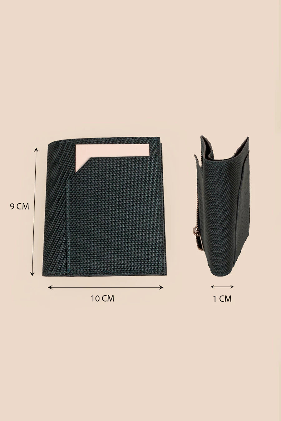 Polyblend waterproof unisex wallet and cardholder blue measurement