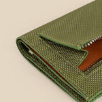 Polyblend waterproof unisex wallet and cardholder green close