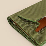 Polyblend waterproof unisex wallet and cardholder green close