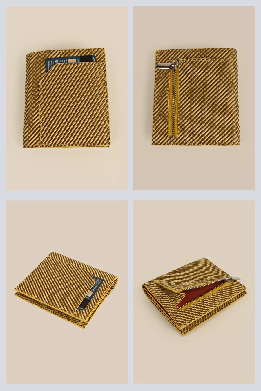 Polyblend waterproof unisex wallet and cardholder yellow details