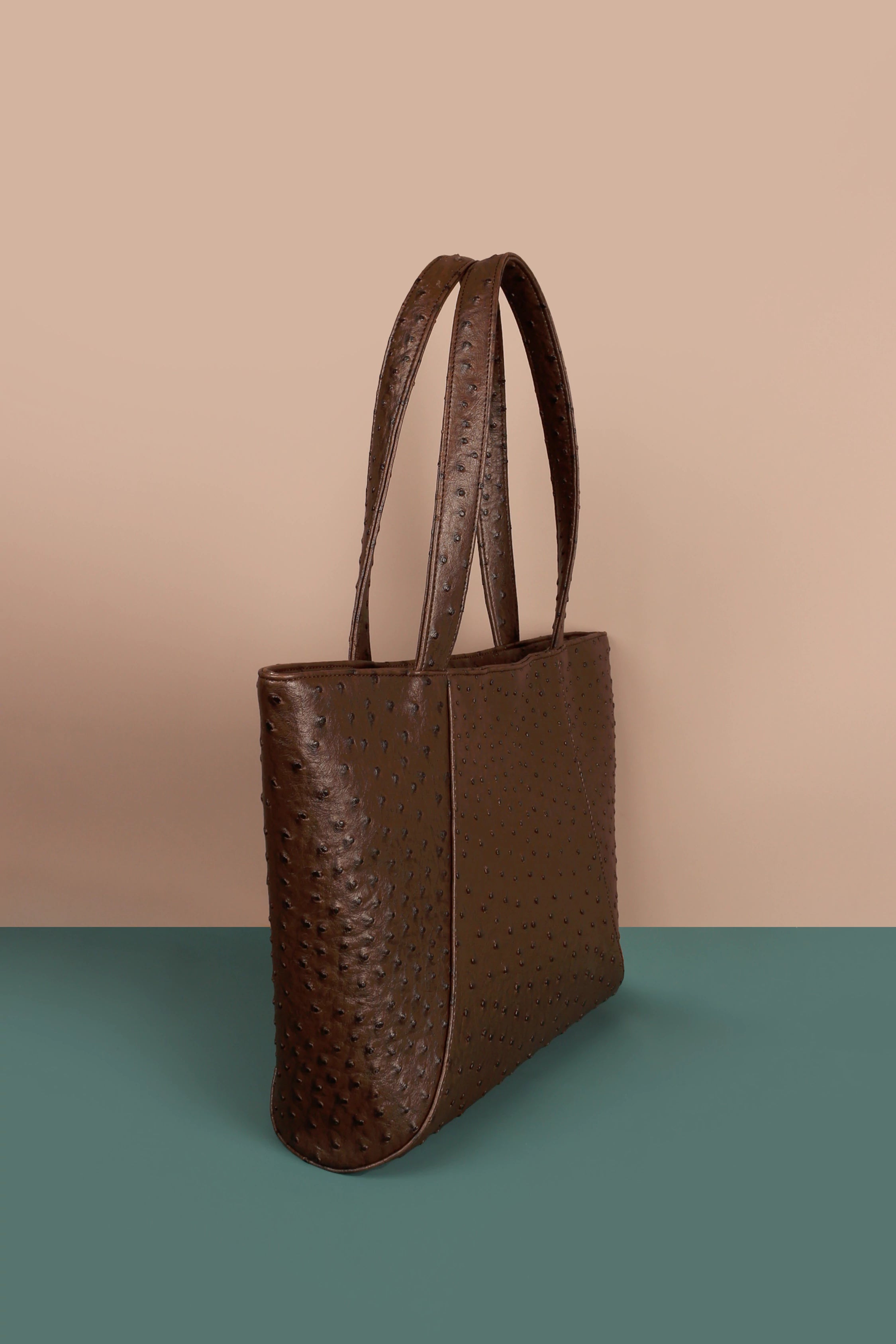 June Vegan Leather women tote bag OstBrown SIde