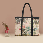 Jute Bag Flora Women Office Tote Bag Black Lifestyle