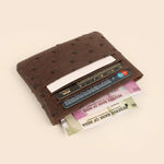 Archie Vegan Leather Cash & Card Pouch Ostrich Brown Lifetsyle