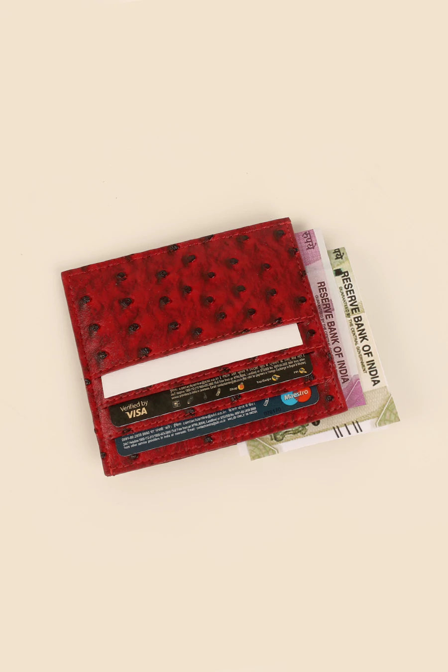 Vegan Leather James Card Holder Ost Red Lifestyle 