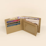 Leonardo Men Vegan Leather Bifold Wallet Beige Front