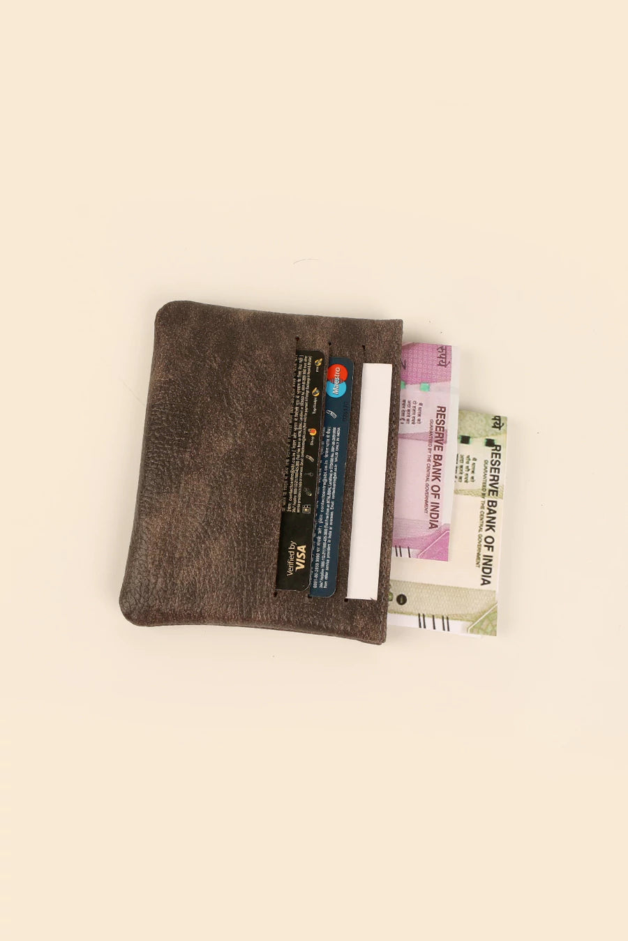 Archie Vegan Leather Cash & Card Pouch Espresso Lifestyle