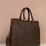 Will Vegan Leather Laptop Bag Chocolate Tilt