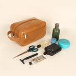 Hurst Vegan Leather Men Toiletry Bag Caramel Lifestyle