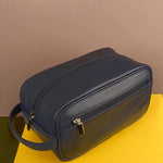 Hurst Vegan Leather Men Toiletry Bag Blue Tilt