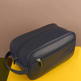 Hurst Vegan Leather Men Toiletry Bag Blue Tilt