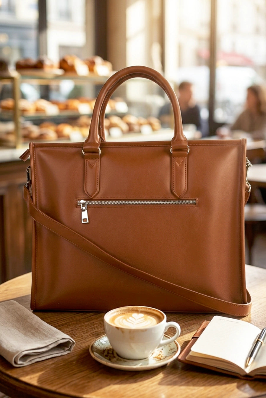 Charlotte Vegan Leather  Box Tote Bag