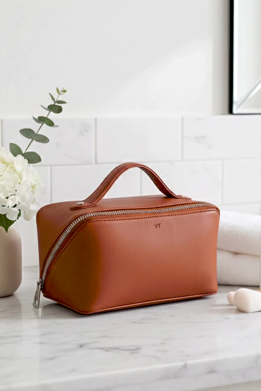 Emi Vegan Leather Toiletry Pouch