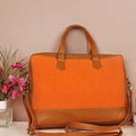 Soft Jute Ross Women Laptop Bag Mandarin L1