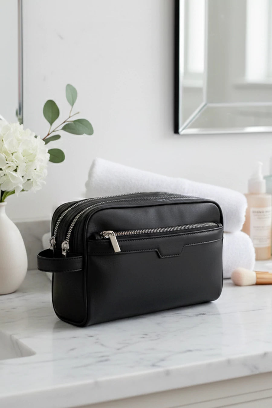 The Vegan Leather Travel Toiletry Pouch THE HOUSE OF GANGES
