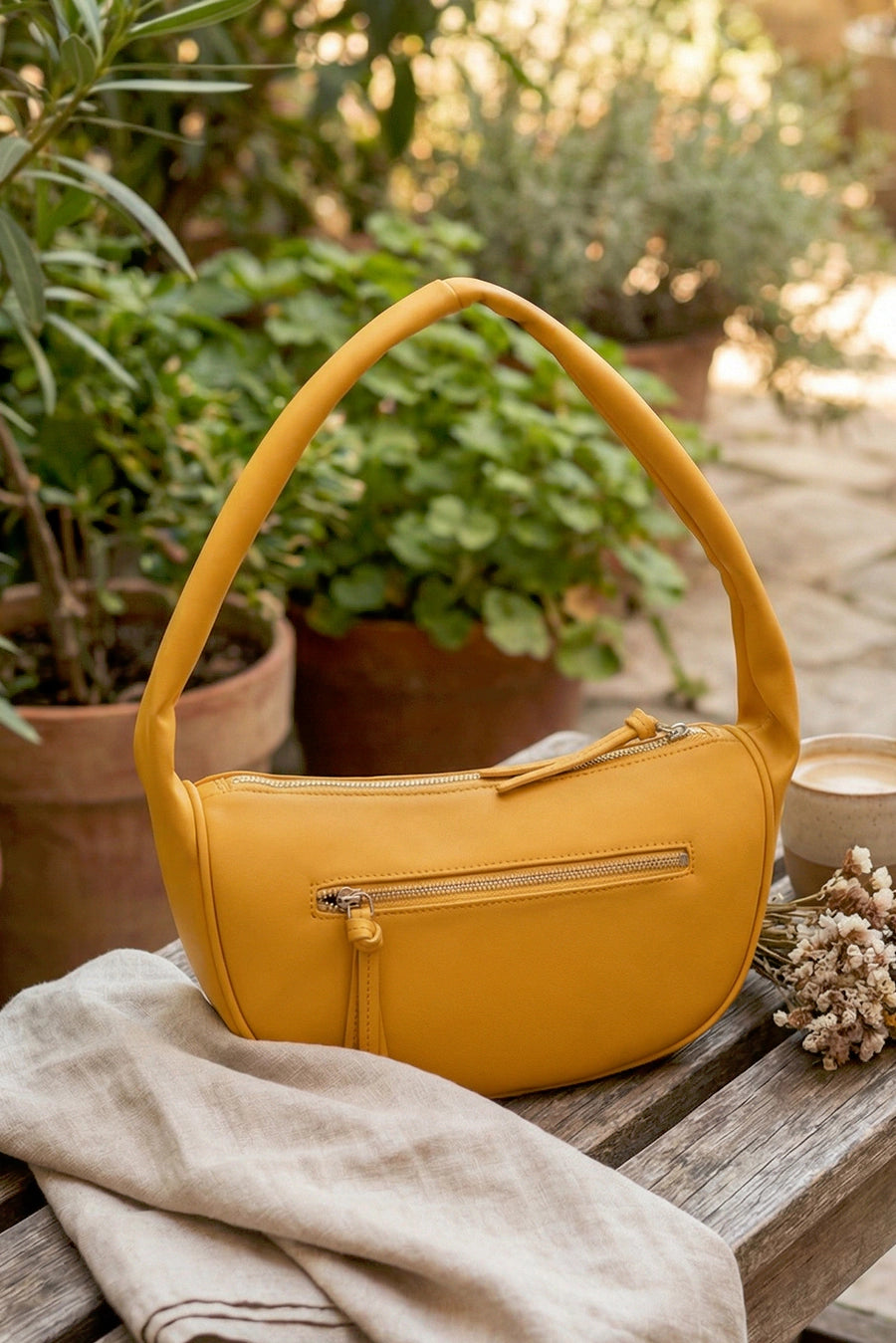 Cushy Vegan Leather Shoulder Bag THE HOUSE OF GANGES
