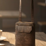 Vertical Vegan Leather Mobile Pouch