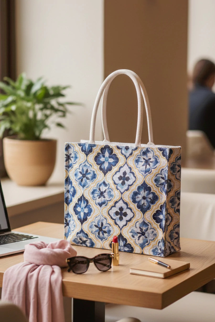 AZURE BLOOM WOMEN OFFICE BAG THE HOUSE OF GANGES