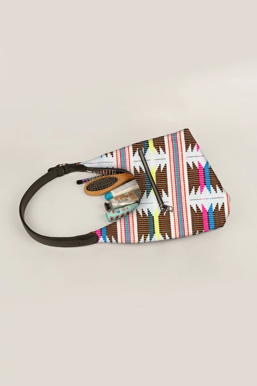 Katie Small Shoulder Bag Handloom Ruching Lifestyle